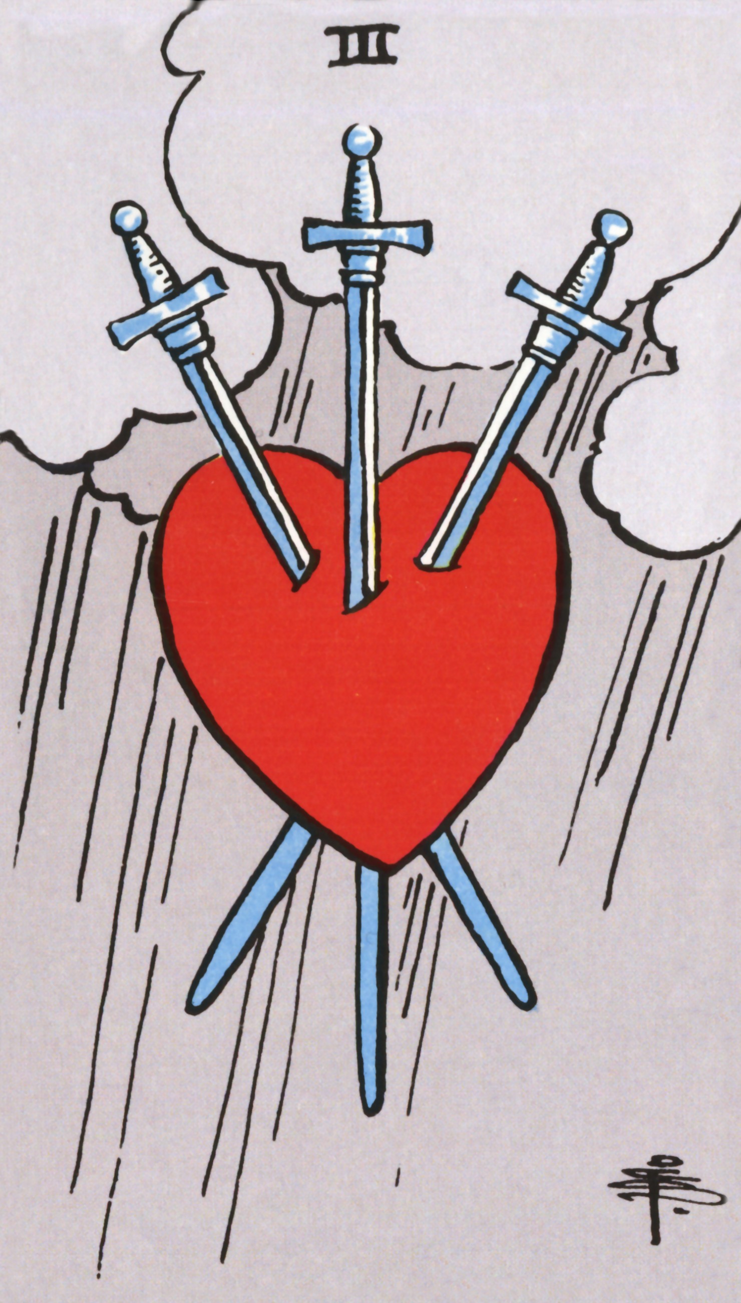 Signification du trois d'Epées dans un tirage de tarot